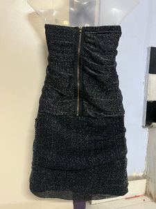 Pintrest Branded Sparkly Black Mini Dress