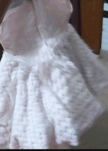 Fuzzy White Sequined Scarf