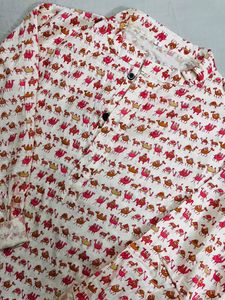 Camel Print Jaipuri Short Kurta For Women