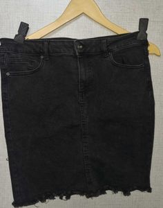 denim skirt black streetwear