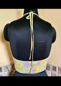 Floral Halter Crop Top Size 34 to 36 inches