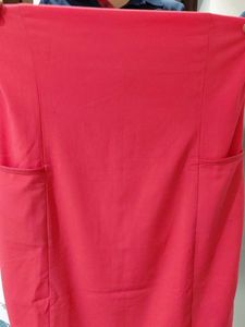 Coral Sleeveless Shift Dress