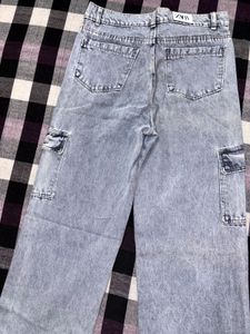 Light Wash Cargo Jeans