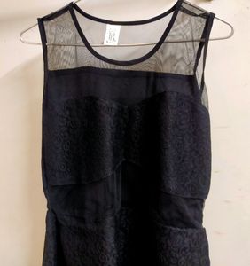 Sheer Panel Mini Dress