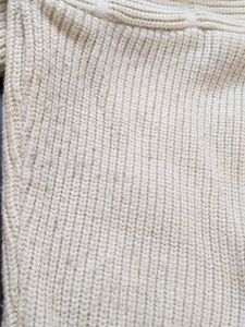 Cream Knit Zip-Up Jacket