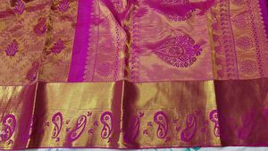 Pink &amp; Gold Silk Saree