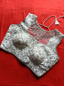 Embroidered Silver Blouse (Sale)