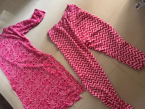 Pink Bandhani Kurta Set