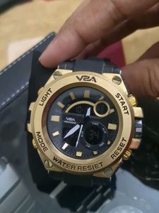 V2A Water Resistant Gold & Black Analog-Digital Wa