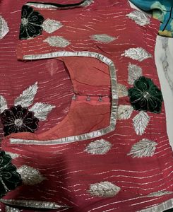 Zari And Velvet Work Saree