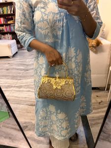Bridal Gold Clutch/ Handle Bag
