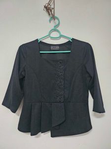 Elegant Black Peplum Top