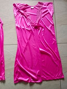 Pink Satin Lingerie Set