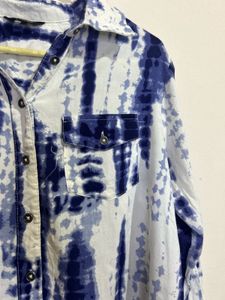 Stylish Blue Tie-Dye Blouse