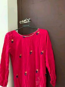 Pink Embroidered Kurti