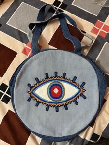 Denim Evil Eye Bag