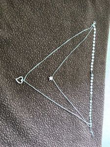 Layered Silver looking Charm Necklace