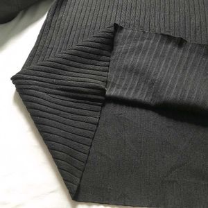 Black Wool Midi Skirt