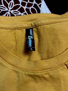 Yellow Button Detail T-Shirt