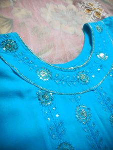 New Blue Sequence Work Kurti😻😻