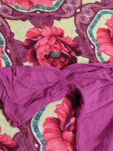 Stylish Maroon Top with Floral Design