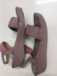 Vintage Purple Ruched Strap Sandals