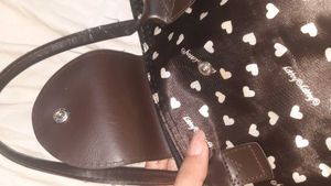 Cutesy Heart Print Brown Bag
