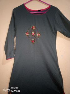 Embellished Grey Kurta