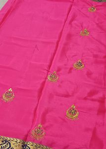 91)Georgette Pink Colour Saree