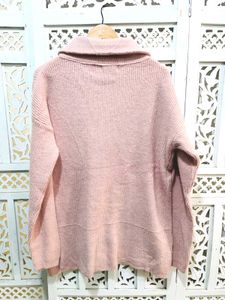 Imported Oversized Pink Zip-Up Sweater C