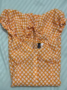 Orange &amp; White Dress