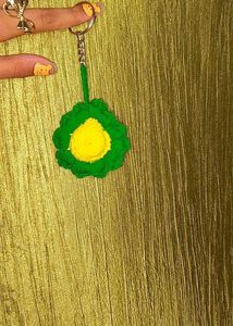 Crochet Sunflower Flower Keychain