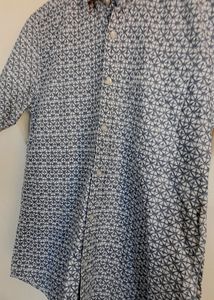White Blue Combination Half Sleeve Very Nice Shirt