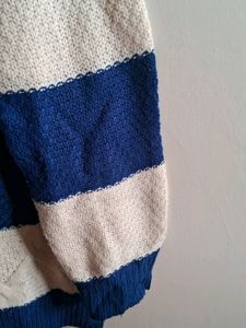 Blue and white sweater