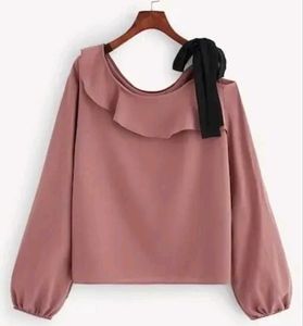 Blush Ruffle Bow Blouse
