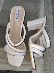 White Strappy Heeled Sandals