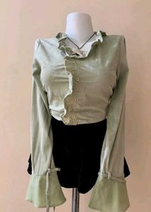 Ruffled Green Top