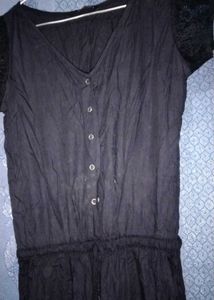 Black Lace Sleeve Romper