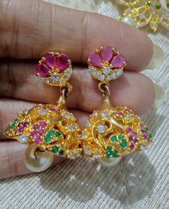 Cz Stone Set With Earrings 😍