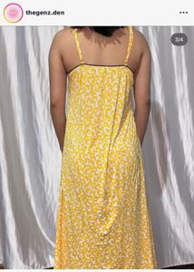 Yellow Floral Print Maxi Dress