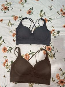 2 Stylish Grey &amp; brown Sports Bra