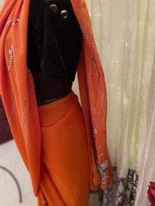 Elegant Orange Saree
