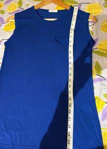 Korean Blue Pocket Tank Top
