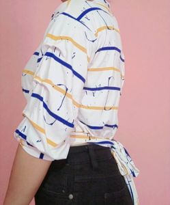 High Neck Back Knot Top