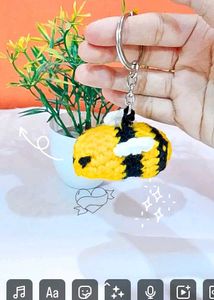Crochet Bee Key Chain 🐝