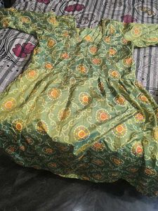 Green Printed Kurta