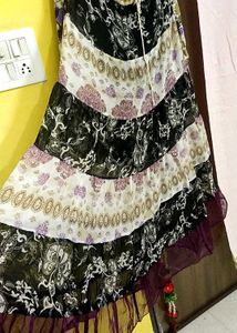 Boho Layered Midi Skirt
