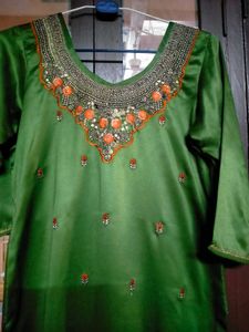 Green Embroidered Kurta Set