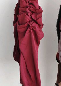 Burgundy Ruched Sleeve Top