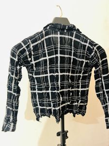 Checkered Black &amp; White Short shirt